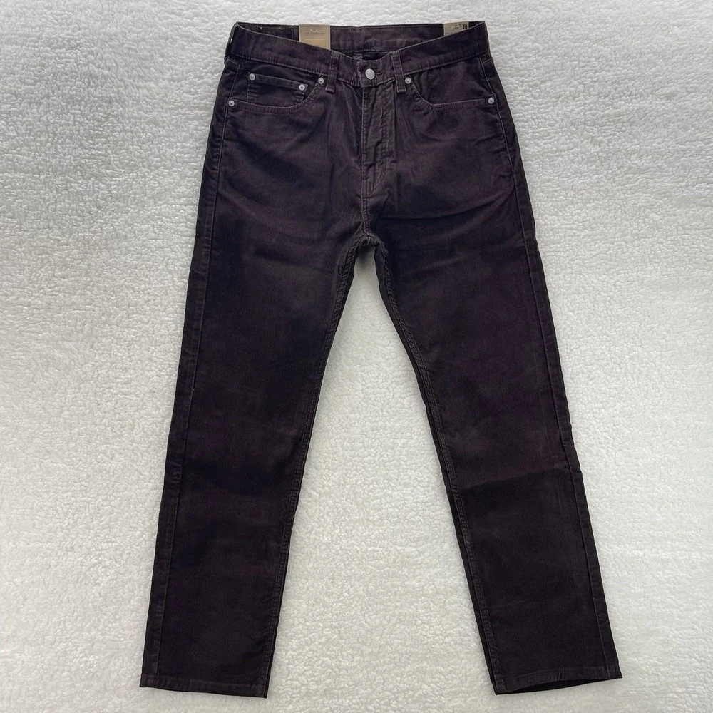 Levis Pants Mens 30x32 Brown 505 Corduroy Pinwale Regular Fit Straight Preppy